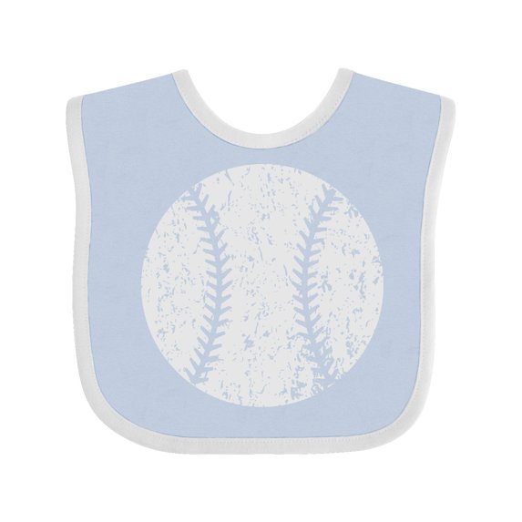 Inktastic Distressed Baseball in White Boys or Girls Baby Bib