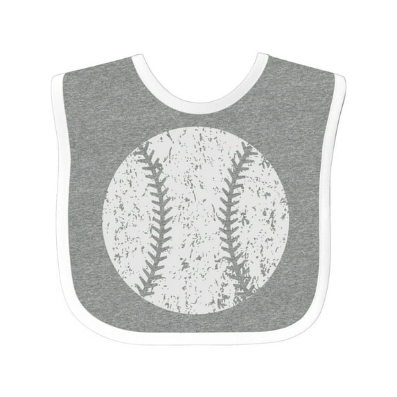Inktastic Distressed Baseball in White Boys or Girls Baby Bib
