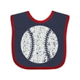 thumbnail image 1 of Inktastic Distressed Baseball in White Boys or Girls Baby Bib, 1 of 4