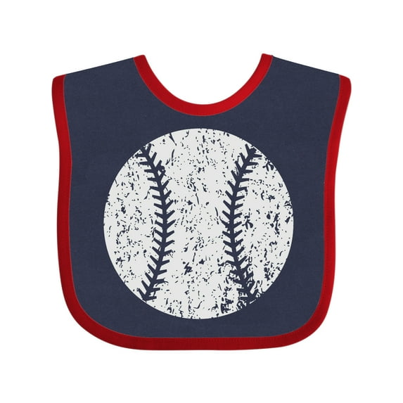 Inktastic Distressed Baseball in White Boys or Girls Baby Bib