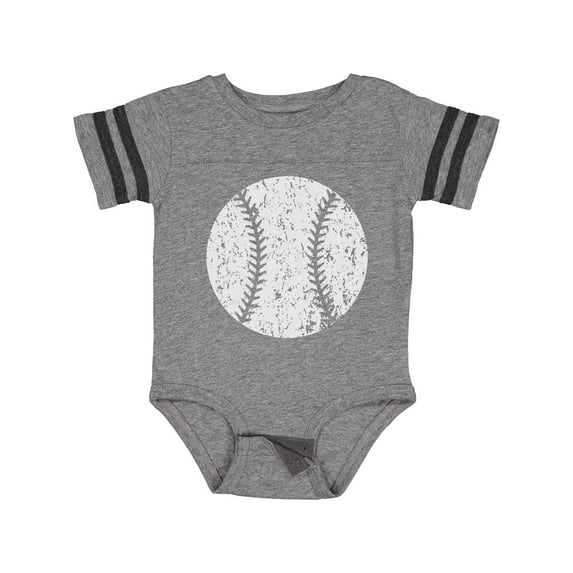 Inktastic Distressed Baseball in White Boys or Girls Baby Bodysuit