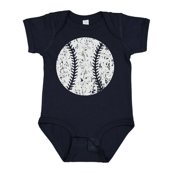 Inktastic Distressed Baseball in White Boys or Girls Baby Bodysuit