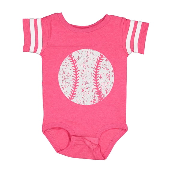Inktastic Distressed Baseball in White Boys or Girls Baby Bodysuit