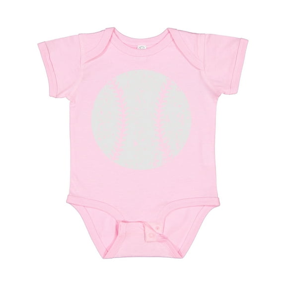 Inktastic Distressed Baseball in White Boys or Girls Baby Bodysuit