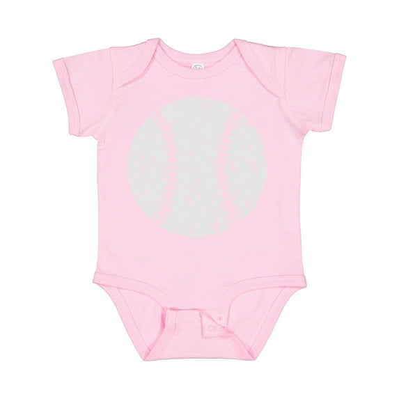 Inktastic Distressed Baseball in White Boys or Girls Baby Bodysuit