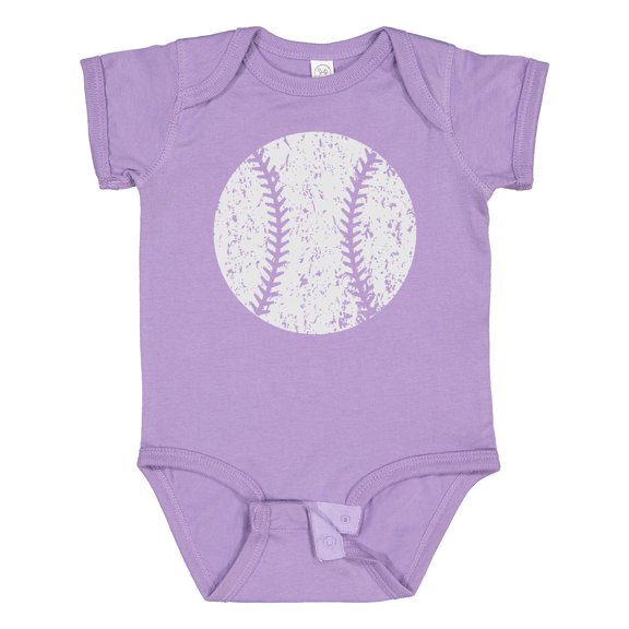 Inktastic Distressed Baseball in White Boys or Girls Baby Bodysuit
