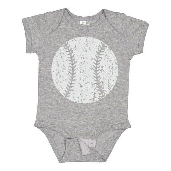 Inktastic Distressed Baseball in White Boys or Girls Baby Bodysuit