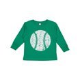 thumbnail image 1 of Inktastic Distressed Baseball in White Boys or Girls Long Sleeve Toddler T-Shirt, 1 of 5