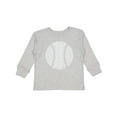 thumbnail image 1 of Inktastic Distressed Baseball in White Boys or Girls Long Sleeve Toddler T-Shirt, 1 of 5
