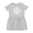 thumbnail image 1 of Inktastic Distressed Baseball in White Girls Toddler Dress, 1 of 5