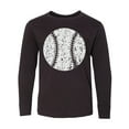 thumbnail image 1 of Inktastic Distressed Baseball in White Long Sleeve Youth T-Shirt, 1 of 5