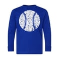 thumbnail image 1 of Inktastic Distressed Baseball in White Long Sleeve Youth T-Shirt, 1 of 5
