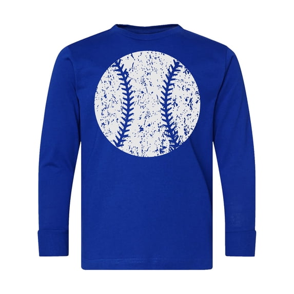Inktastic Distressed Baseball in White Long Sleeve Youth T-Shirt