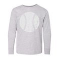 thumbnail image 1 of Inktastic Distressed Baseball in White Long Sleeve Youth T-Shirt, 1 of 5