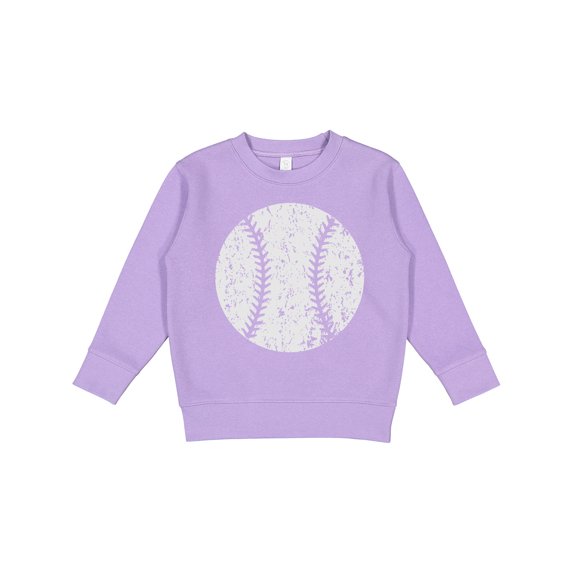 Inktastic Distressed Baseball in White Toddler Sweatshirt