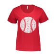 thumbnail image 1 of Inktastic Distressed Baseball in White Women's Plus Size T-Shirt, 1 of 4