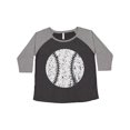 thumbnail image 1 of Inktastic Distressed Baseball in White Women's Plus Size T-Shirt, 1 of 5