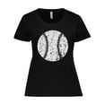 thumbnail image 1 of Inktastic Distressed Baseball in White Women's Plus Size T-Shirt, 1 of 5