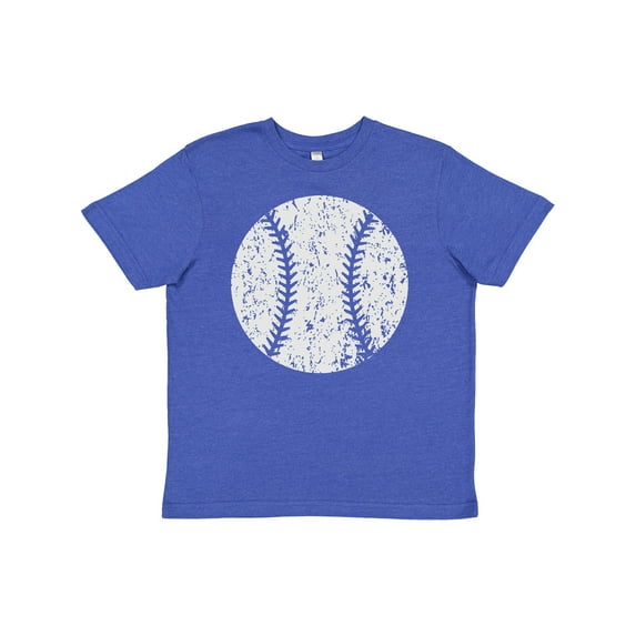 Inktastic Distressed Baseball in White Youth T-Shirt