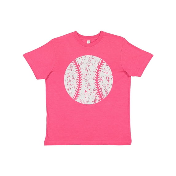 Inktastic Distressed Baseball in White Youth T-Shirt