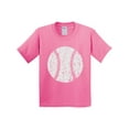 thumbnail image 1 of Inktastic Distressed Baseball in White Youth T-Shirt, 1 of 5