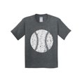 thumbnail image 1 of Inktastic Distressed Baseball in White Youth T-Shirt, 1 of 5