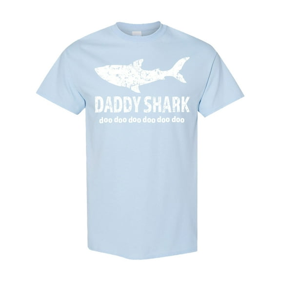 Inktastic Daddy Shark with Distressed Text T-Shirt