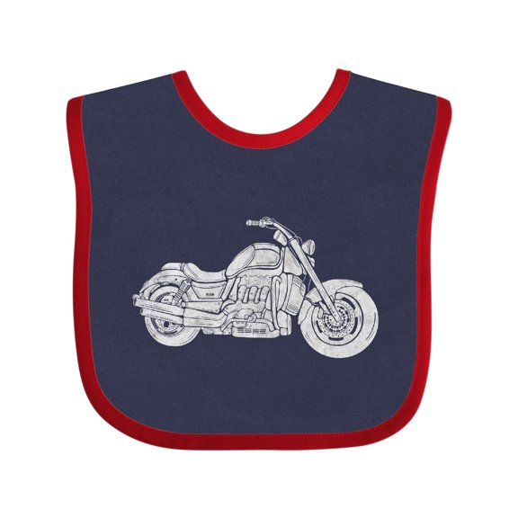Inktastic Distressed Motorcycle Boys or Girls Baby Bib