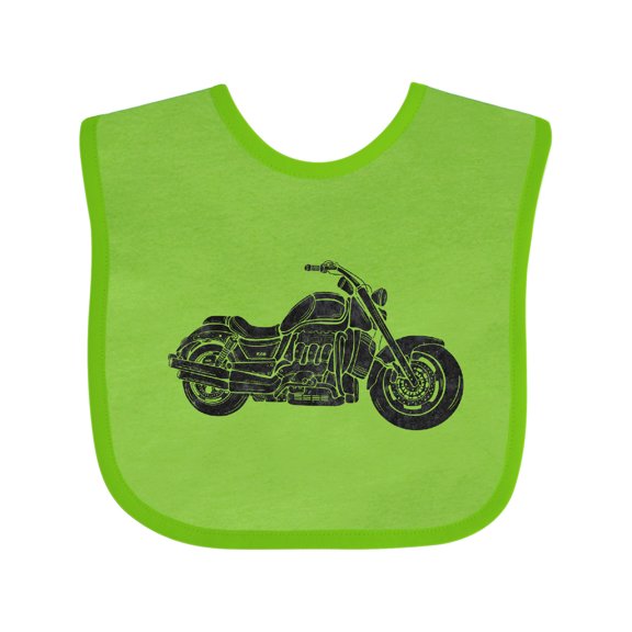 Inktastic Distressed Motorcycle Boys or Girls Baby Bib