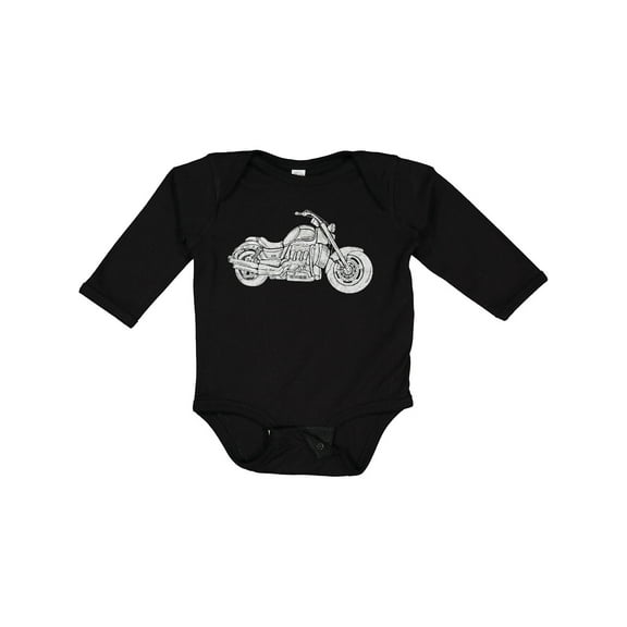 Inktastic Distressed Motorcycle Boys or Girls Long Sleeve Baby Bodysuit