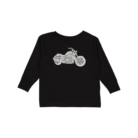 Inktastic Distressed Motorcycle Boys or Girls Long Sleeve Toddler T-Shirt