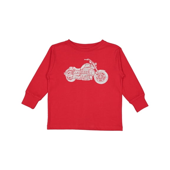 Inktastic Distressed Motorcycle Boys or Girls Long Sleeve Toddler T-Shirt