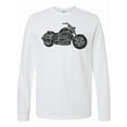 thumbnail image 1 of Inktastic Distressed Motorcycle Long Sleeve T-Shirt, 1 of 5