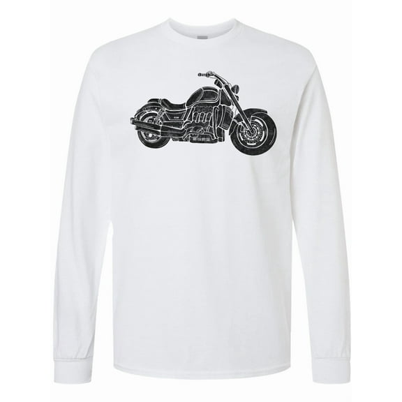 Inktastic Distressed Motorcycle Long Sleeve T-Shirt