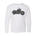 thumbnail image 1 of Inktastic Distressed Motorcycle Long Sleeve Youth T-Shirt, 1 of 5