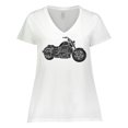thumbnail image 1 of Inktastic Distressed Motorcycle Women's Plus Size V-Neck T-Shirt, 1 of 5