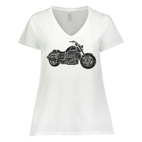 Inktastic Distressed Motorcycle Women's Plus Size V-Neck T-Shirt