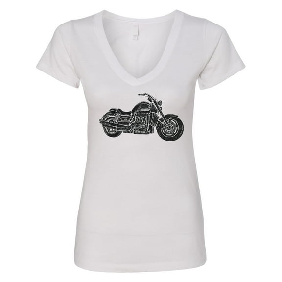 Inktastic Distressed Motorcycle Women's V-Neck T-Shirt
