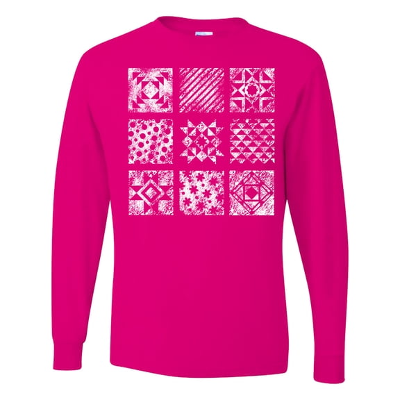 Inktastic Distressed Quilting Squares Long Sleeve T-Shirt