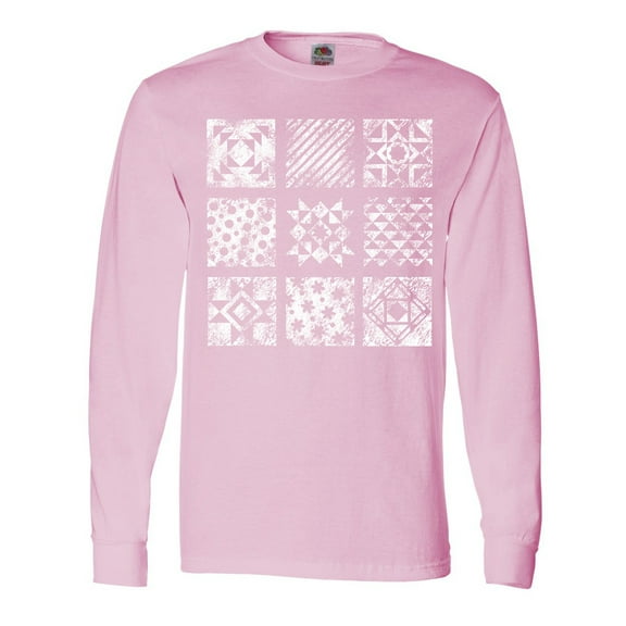 Inktastic Distressed Quilting Squares Long Sleeve T-Shirt