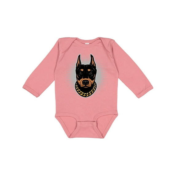 Inktastic Doberman Dog Gift Idea Boys or Girls Long Sleeve Baby Bodysuit
