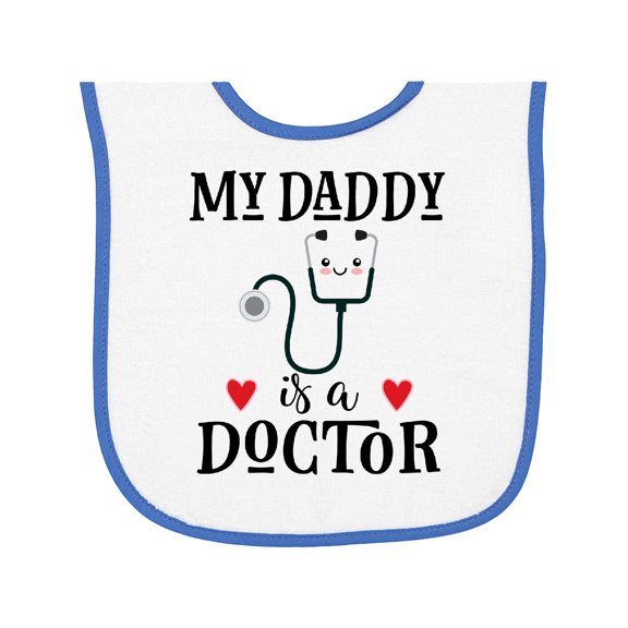 Inktastic Doctor Daddy Physician Baby Baby Terry Cloth Bib