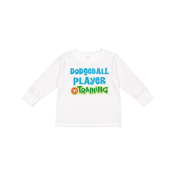 Inktastic Dodgeball player in training Boys or Girls Long Sleeve Toddler T-Shirt
