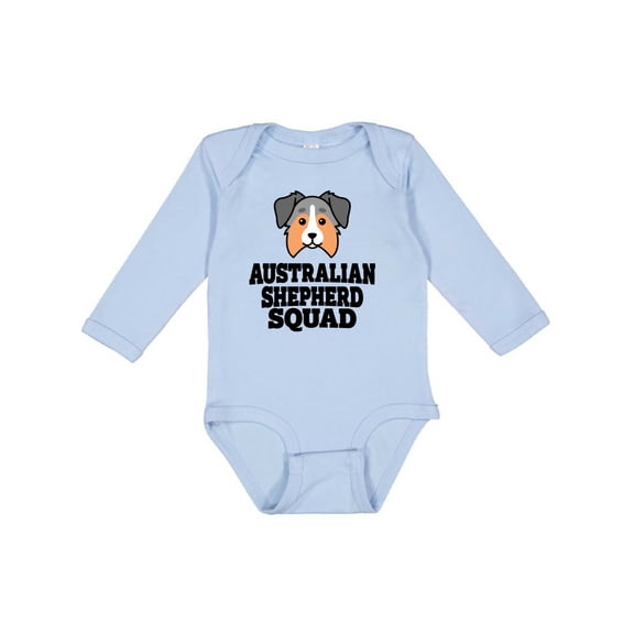 Inktastic Dog Australian Shepherd Squad Boys or Girls Long Sleeve Baby Bodysuit