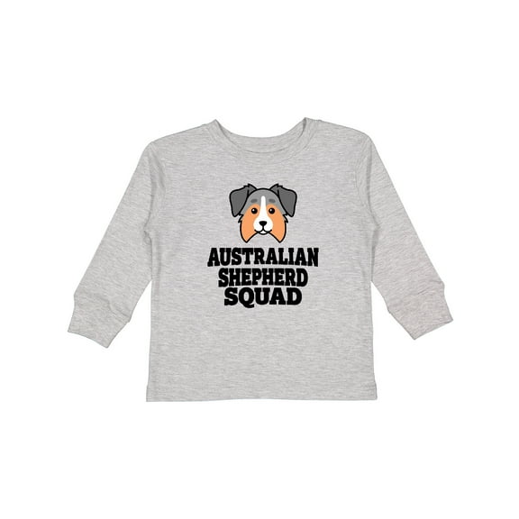 Inktastic Dog Australian Shepherd Squad Boys or Girls Long Sleeve Toddler T-Shirt