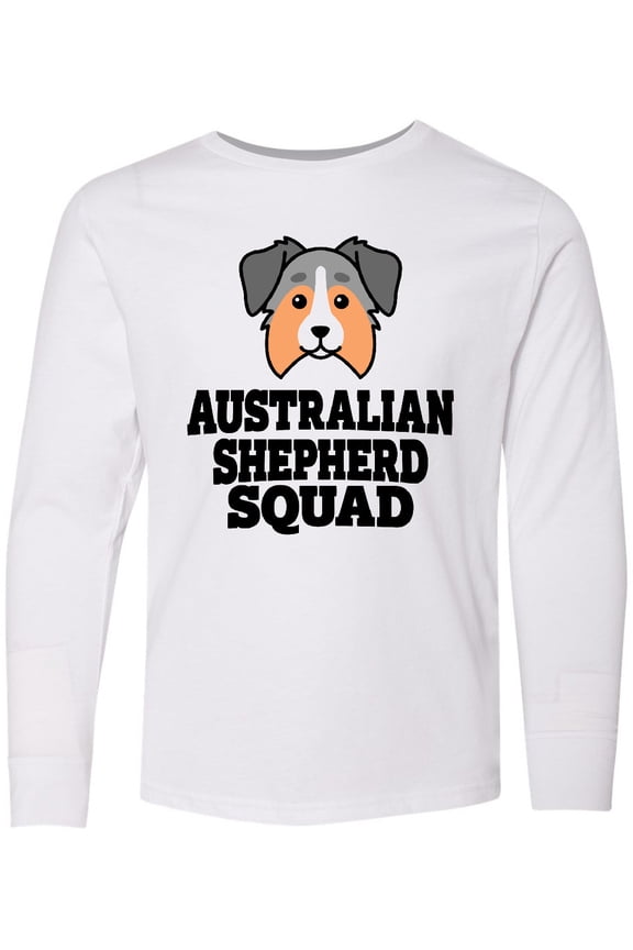 Dog Australian Shepherd Squad Long Sleeve Youth T-Shirt