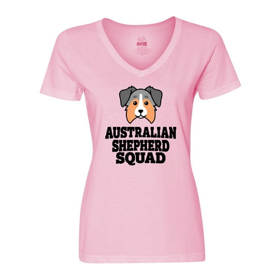 Inktastic Dog Australian Shepherd Squad Women's V-Neck T-Shirt
