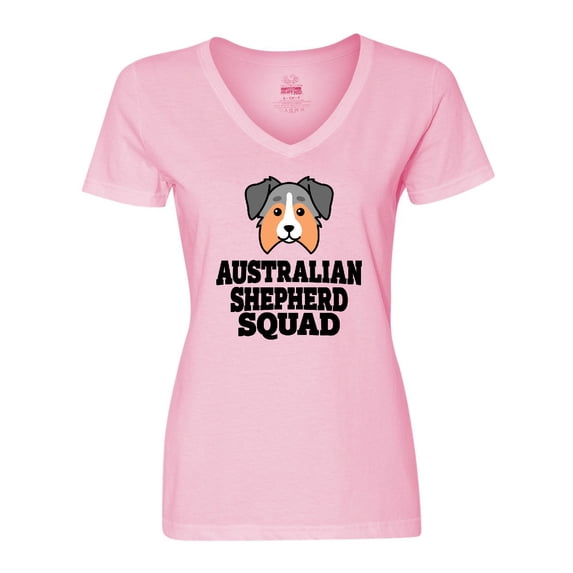 Inktastic Dog Australian Shepherd Squad Women's V-Neck T-Shirt