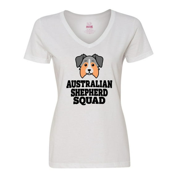 Inktastic Dog Australian Shepherd Squad Women's V-Neck T-Shirt