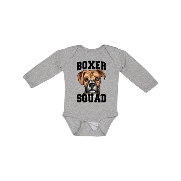 Inktastic Dog Boxer Squad Boys or Girls Long Sleeve Baby Bodysuit